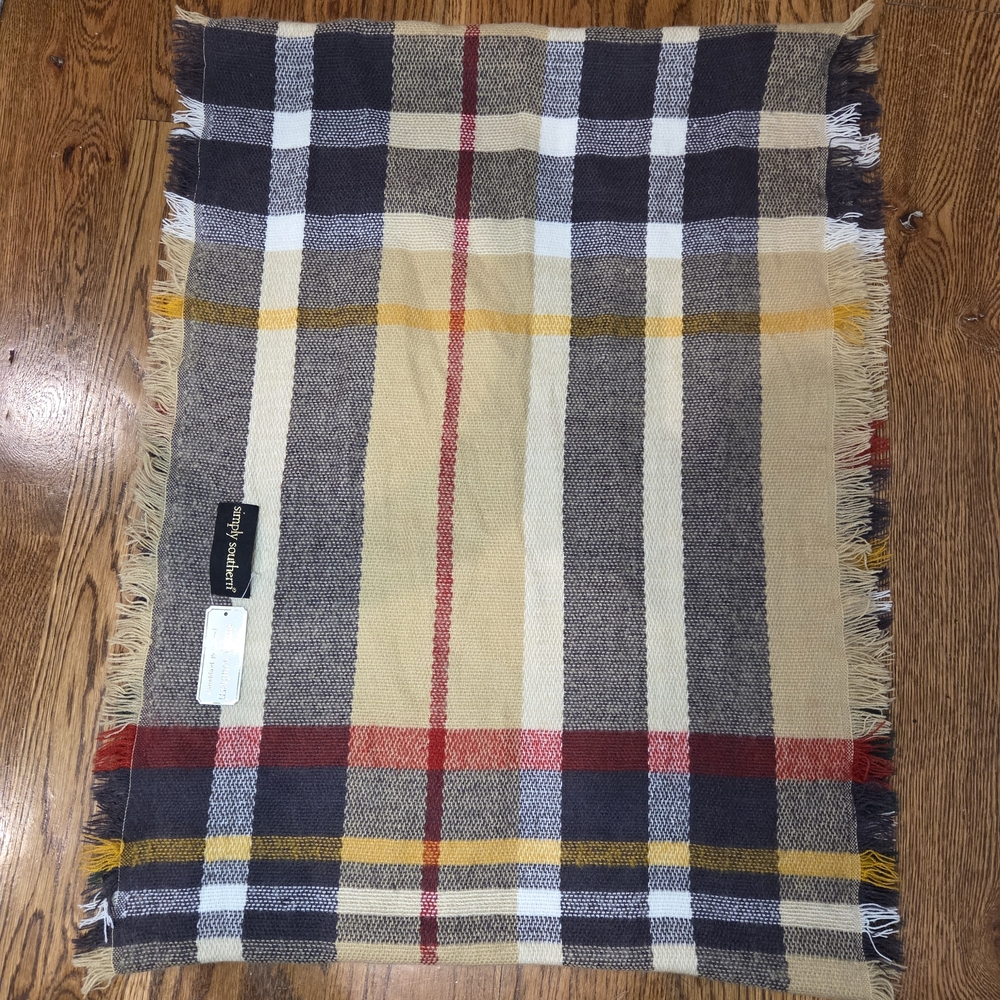 NWT Simply Southern Multicolor Plaid Infinity Scarf